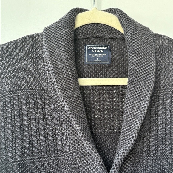 Abercrombie & Fitch 'boyfriend' Cardigan Sweater 100% Cotton in: Charcoal black - Picture 6 of 10